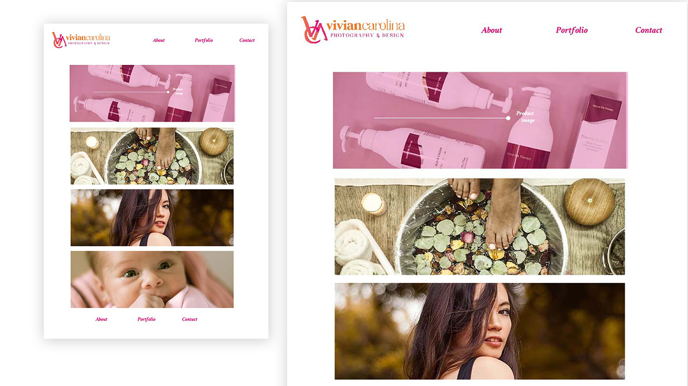 website template for a product photographer